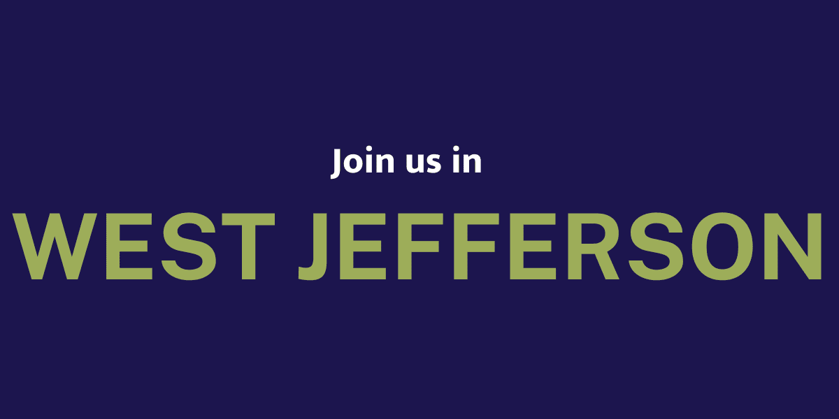 Sign inviting people to join a West Jefferson rally.